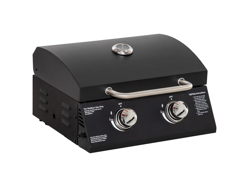  Barbecue gaz de table transportable pieds pliables - 2 brûleurs 5 kw - barbecue gaz de camping - grille de  - Conforama B