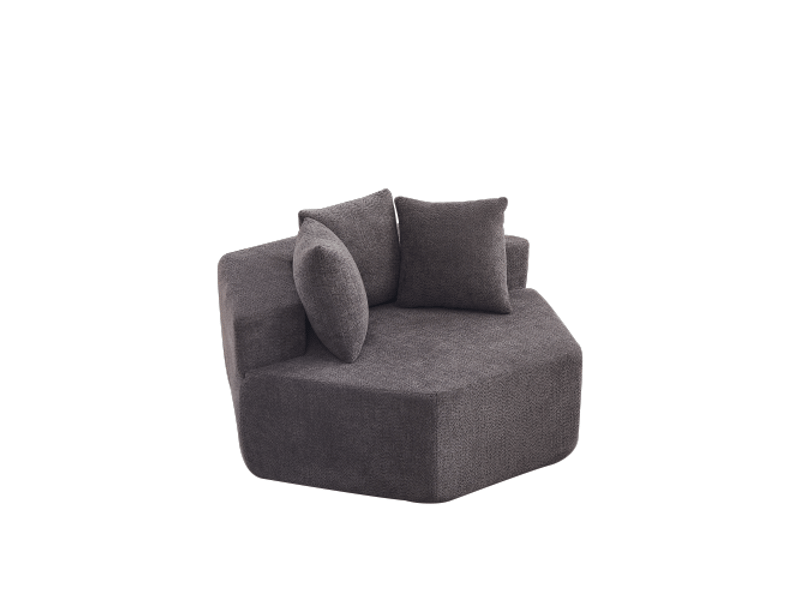  Fauteuil hexagonal moderne – modularité et polyvalence, canapé en chenille assorti idéal  - Conforama E