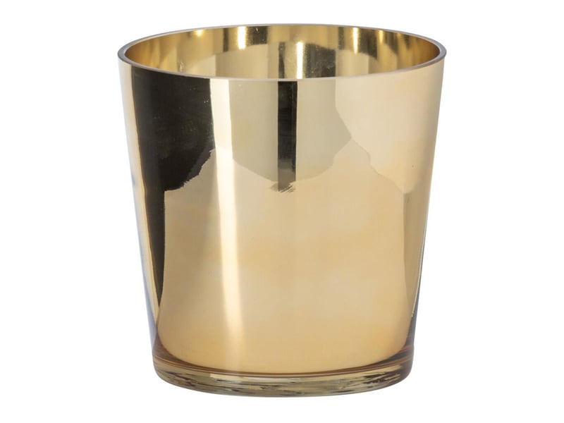  Photophore design en verre ember 16cm doré  - Conforama A