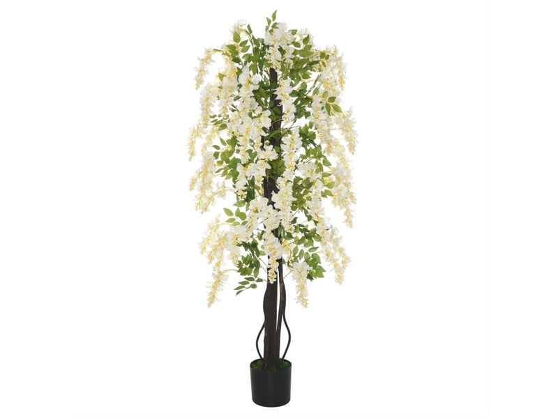  Plante artificielle glycine blanche en pot, sans entretien, en plastique, pour intérieur et extérieur ø24 × 165 cm  - Conforama A