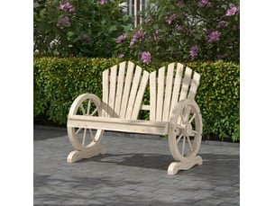 Banc de jardin 2 places avec accoudoirs en bois naturel 108 x 66 x 95 cm evryae