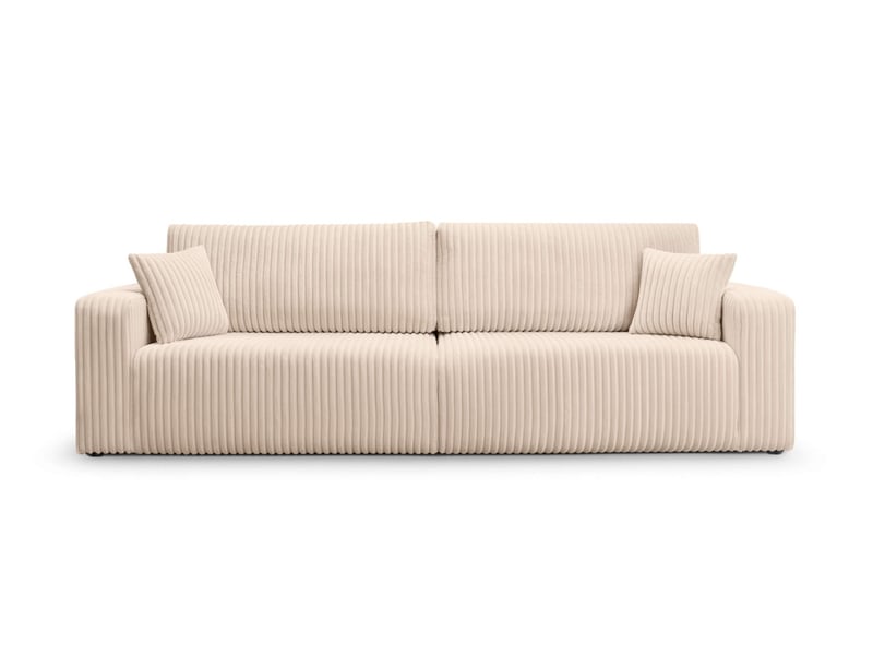  Canapé droit 3 places alya convertible en velours côtelé épais - beige ALYA - Conforama E