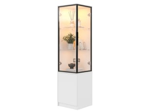Vitrine coloris blanc 2 étagère(s) MODFU - 40 cmx160 cm