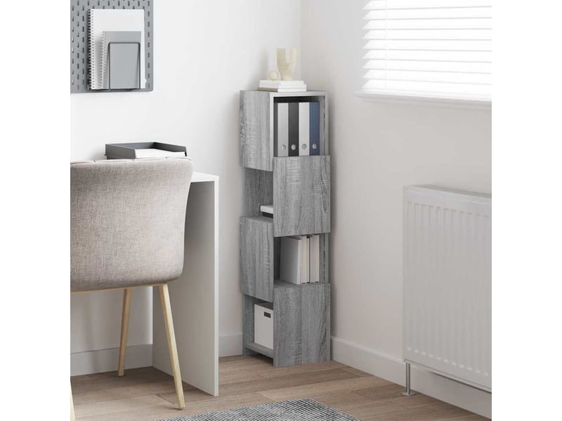  Meuble d'angle, meuble de rangement salon 25,5x25x102cm bois d'ingénierie gris sonoma  - Conforama D