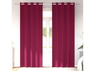 Lot de 2 rideaux occultants, rideaux black-out avec anneaux bordeaux 245 x 140 cm cf44614