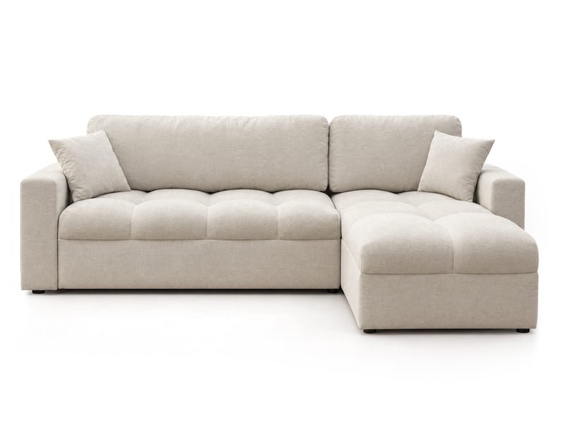  Cyro - canapé d'angle réversible 4 places convertible avec coffre en tissu - best mobilier - beige CYRO - Conforama A
