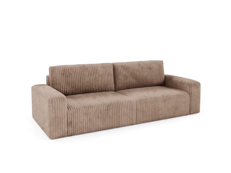 Canapé convertible 4 places en velours côtelé fano marron - Conforama B
