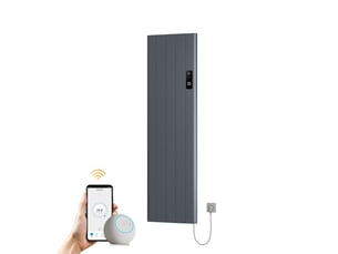 Emke radiateur électrique à convection 1500w, panneau chauffant mural en aluminium 160x45,4cm, thermostat wifi, anthracite
