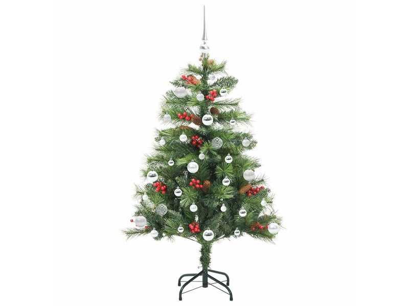 Sapin de noël - arbre de noël artificiel 150 led blanc chaud pvc et métal vert - Conforama D