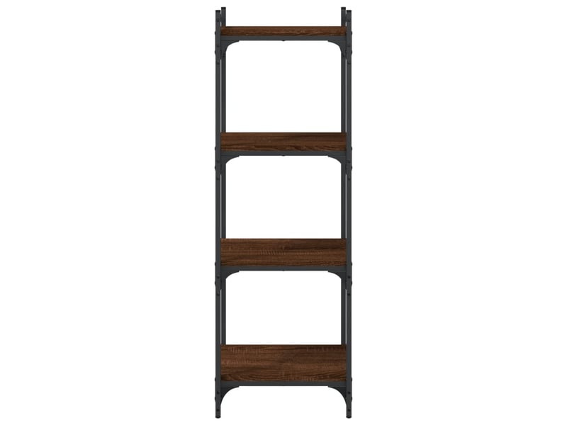  Bibliothèque 4 niveaux, armoire à livres chêne marron 40x30x120cm bois ingénierie  - Conforama D