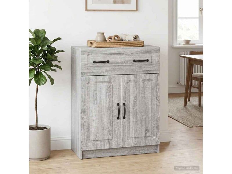  Buffet - bahut - meuble de rangement sonoma gris 66 x 34,5 x 87 cm bois d'ingénierie  - Conforama D