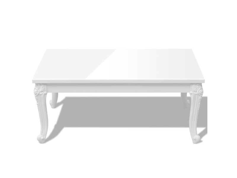  Table basse - table de salon - table à thé 100x60x42 cm blanc brillant  - Conforama C