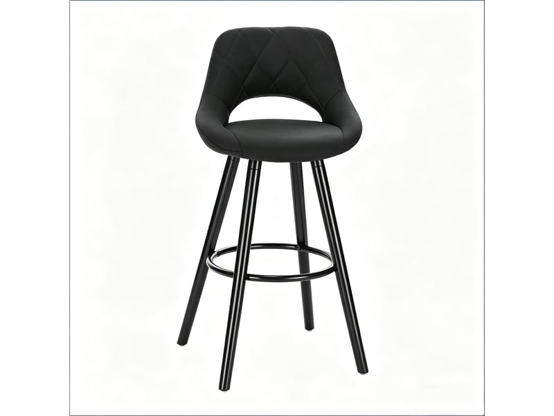  Tabouret de bar,43x43 cm,avec dossier,tissu,anthracite  - Conforama A