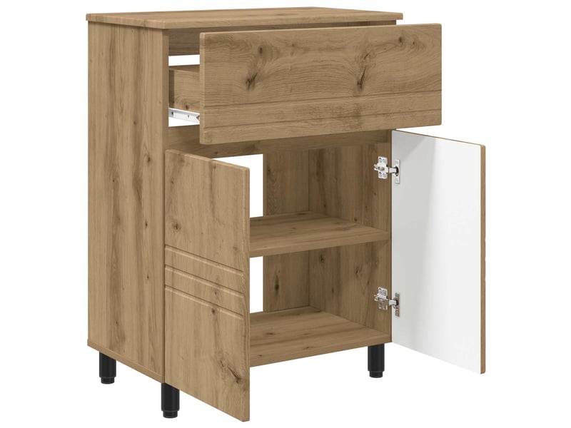  Unité de vanité de salle de bain, meuble de rangement chêne artisanal shl6176  - Conforama D