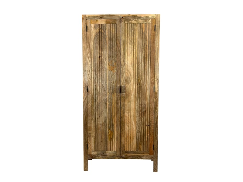 Finebuy armoire en manguier massif naturel 187cm - armoire de salon haute - armoire polyvalente style campagne - armoire à 2 portes - armoire design en bois massif faite à la main  - Conforama A