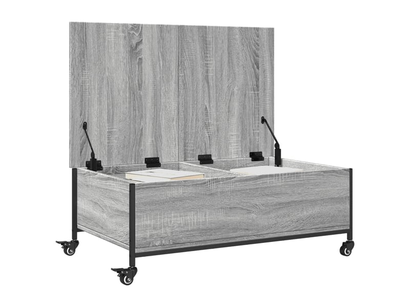  Table basse | table d'appoint salon avec roulettes sonoma gris bois d'ingénierie  - Conforama E