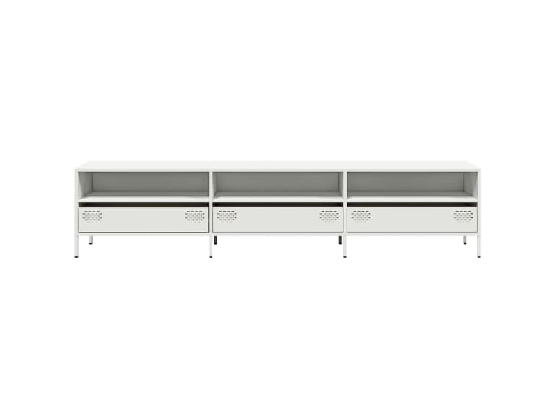  Meuble tv - banc tv - meuble de rangement blanc 202x39x43,5 cm acier laminé à froid  - Conforama D