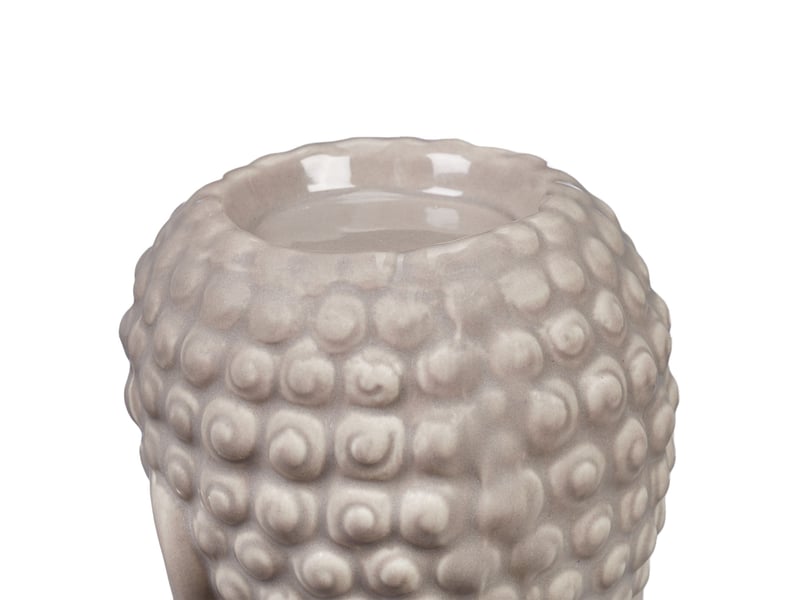  Porte-bougie décoratif bouddha ambiance japonaise salon salle de bain 9,5 x 8 x 8 cm en céramique gris 13_0012562  - Conforama D
