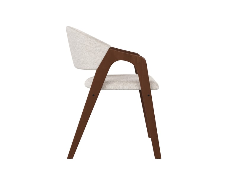 Lot de 2 chaises de salle à manger avec accoudoirs 55,5x60x83 cm noyer beige avoine - Conforama R