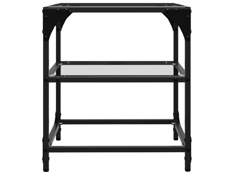  Table basse | table d'appoint salon avec dessus en verre transparent 40x40x45 cm acier  - Conforama E