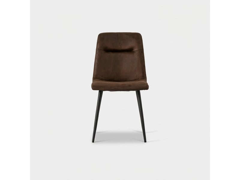 Lot de 4 chaises design en similicuir et métal pour salle à manger tia - marron - Conforama E