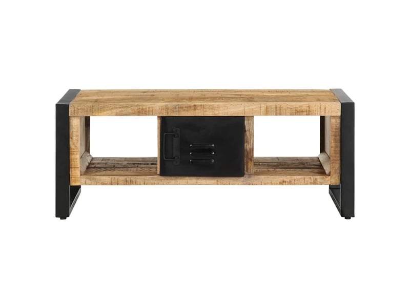  Table basse - table de salon - table à thé 90x50x36 cm bois de manguier massif brut  - Conforama E