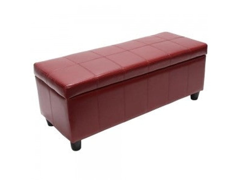  Banc banquette de rangement cuir reconstitué rouge 112x45x45cm ban04015  - Conforama A