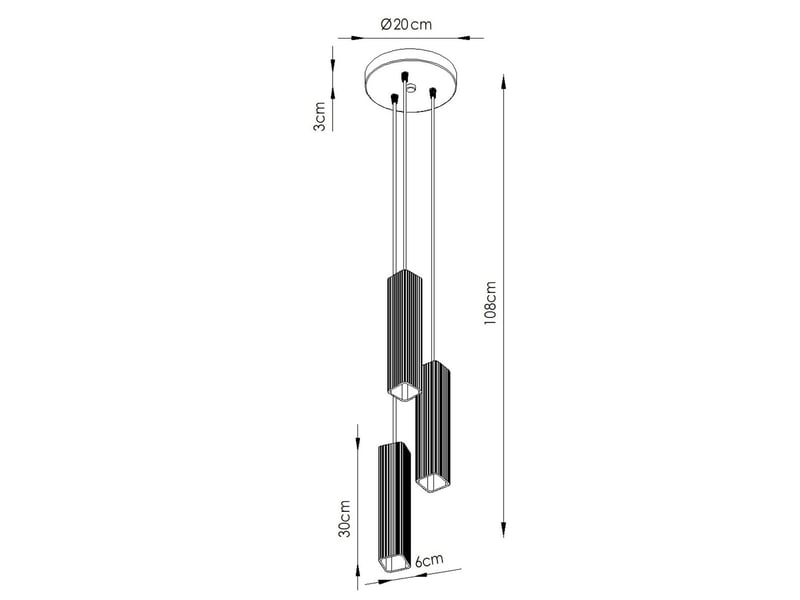  Suspension rayo 3p blanche aluminium moderne 108x20x20cm SL.3143 - Conforama E