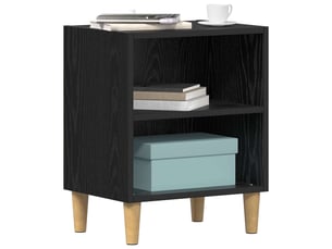 Table de chevet - table de lit 2 pièces chêne noir 40 x 30 x 50 cm