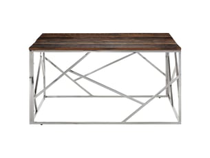 Table basse rectangulaire coloris argenté  