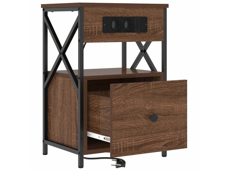 Table de chevet - cabinet de chevet - table de nuit chêne brun 40 x 31 x 60 cm bois d'ingénierie - Conforama D