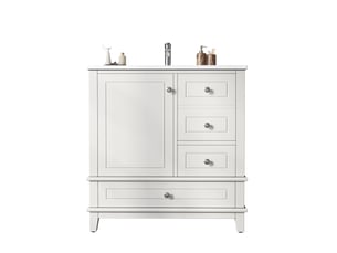 Meuble sous lavabo 81x47x86 cm blanc brillant avec vasque en céramique