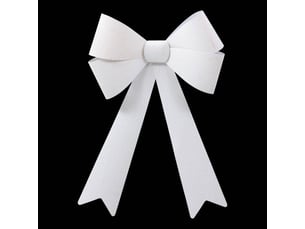 Nœud de sapin xl pailleté blanc 60 x 38 cm