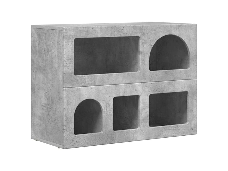  Buffet - bahut - meuble de rangement elst gris béton 80,5 x 35 x 59 cm bois d'ingénierie  - Conforama A