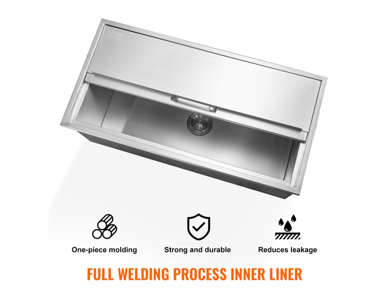 Vevor bac a glace encastrable 95,66 l 913x456x358 mm, boite isotherme pour glace en inox, avec couvercle coulissant, conservateur a glacons, pour boissons bieres fraiches cuisine exterieure bar - Conforama D