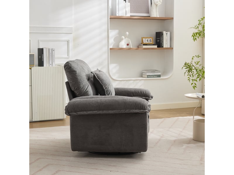  Canapé 1 place, canapé de salon, finition capitonnée, format surdimensionné, pour salon, chambre, pivotant à 360°, en chenille  - Conforama D