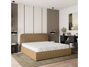 Lit coffre 180x200 cm <strong>MASSENO</strong>  <strong></strong> coloris bois clair