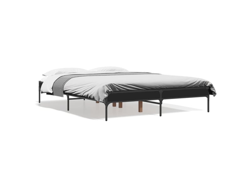  Lit double- lit adulte -  cadre de lit sans matelas noir 135x190 cm  - Conforama A