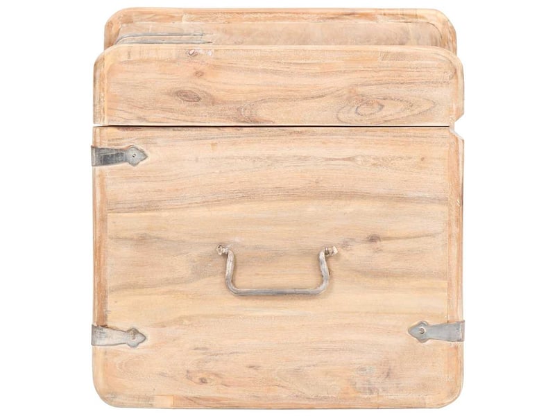  Coffre de rangement 40x40x40 cm bois d'acacia solide shl55275  - Conforama D