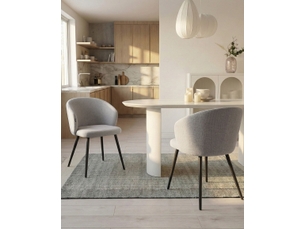 Lot de 2 chaises de salle à manger moundville tissu blanc cassé