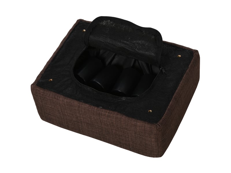  Repose‑pied rembourré en tissu, petit pouf tabouret d'appoint avec pieds plastique pour salon  - Conforama E