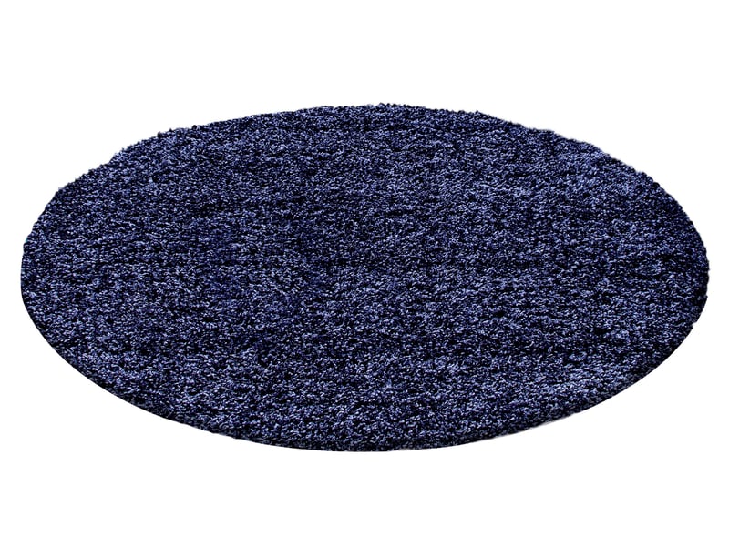Shaggy - tapis uni rond - bleu foncé 200 x 200 cm LIFE2002001500NAVY - Conforama F