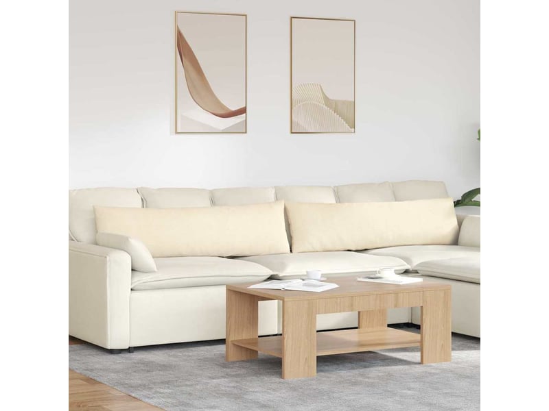  Lot de 2 coussins de canapé, coussins décoratifs crème 145 x 40 cm cf59038  - Conforama B
