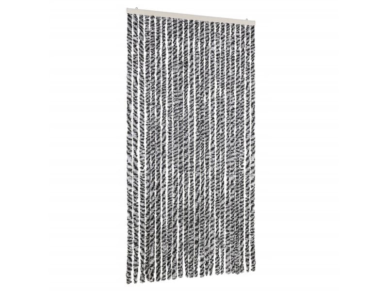  Rideau anti-mouches, moustiquaire gris et noir et blanc 100x200 cm chenille cf43552  - Conforama A
