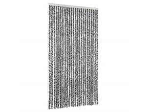 Rideau anti-mouches, moustiquaire gris et noir et blanc 100x200 cm chenille cf43552