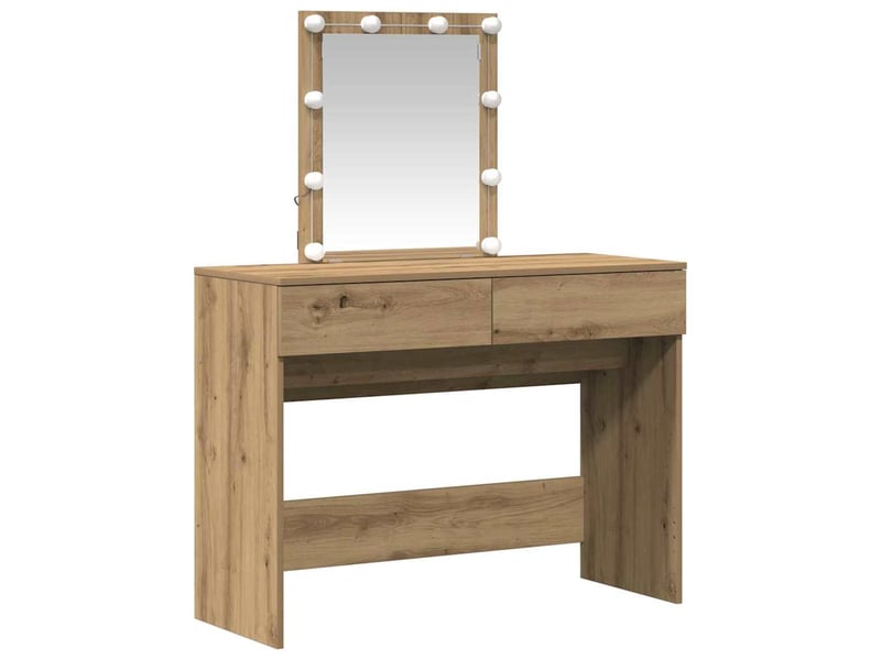  Coiffeuse, table de toilette chêne artisanal 100x40x130 cm shl57904  - Conforama D