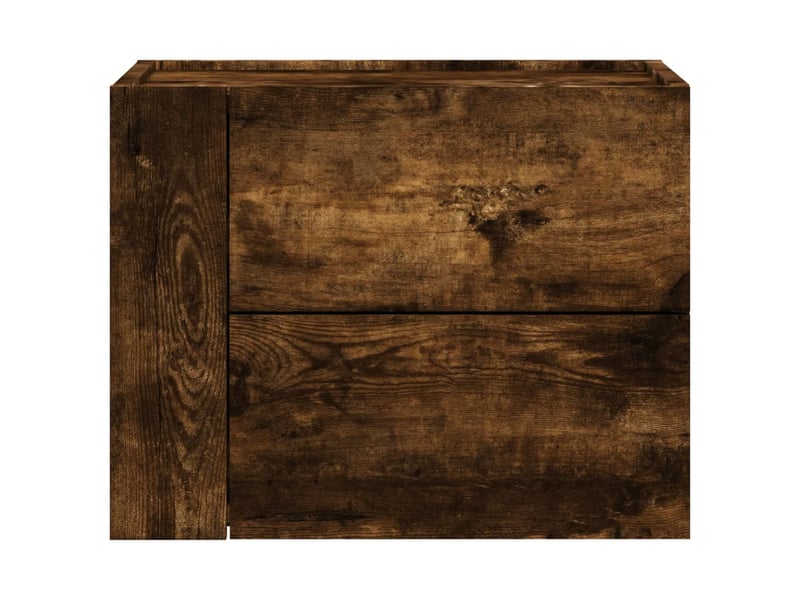  Lot de 2 tables de chevet - cabinet de chevet - table de nuit murales chêne fumé 45x30x35 cm  - Conforama C