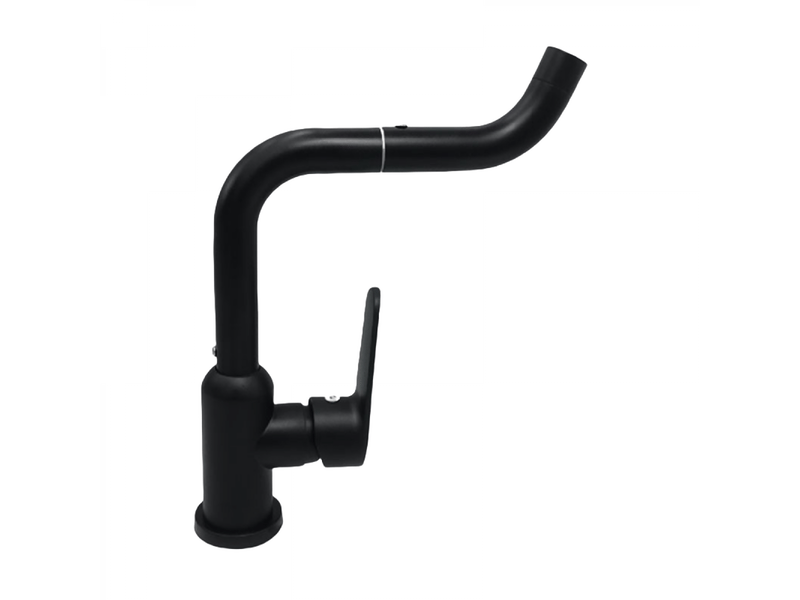  Mitigeur d'évier, robinet d'évier haut rotatif à 360°, robinet de lavabo de salle de bain, noir, plus tuyau de 60 cm ZPB5024 - Conforama D