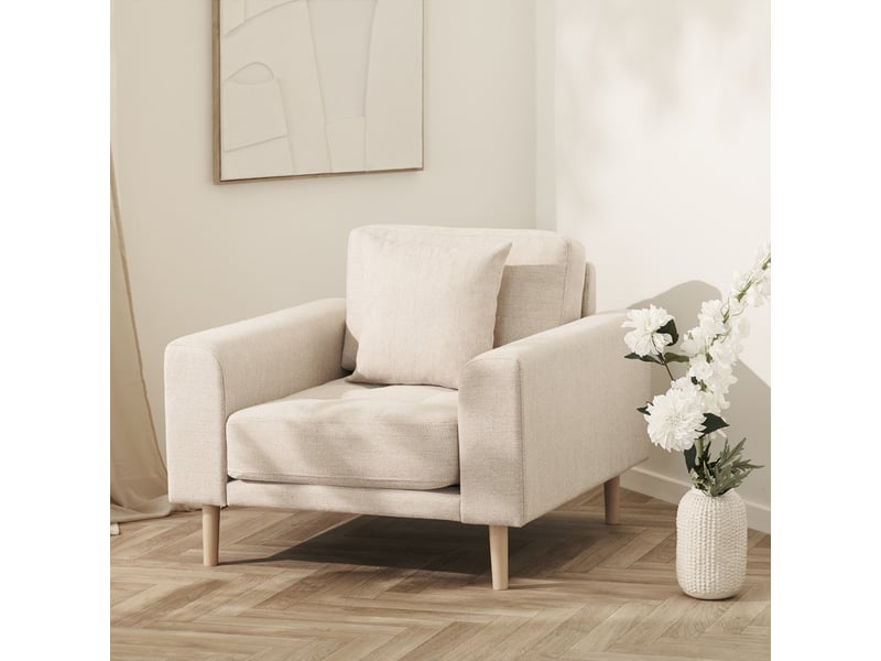 Fred- fauteuil en tissu sable  - Conforama B