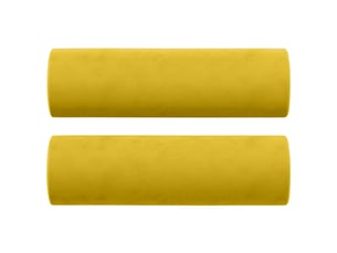 Lot de 2 coussins décoratifs jaune ø15x50 cm velours cf60874